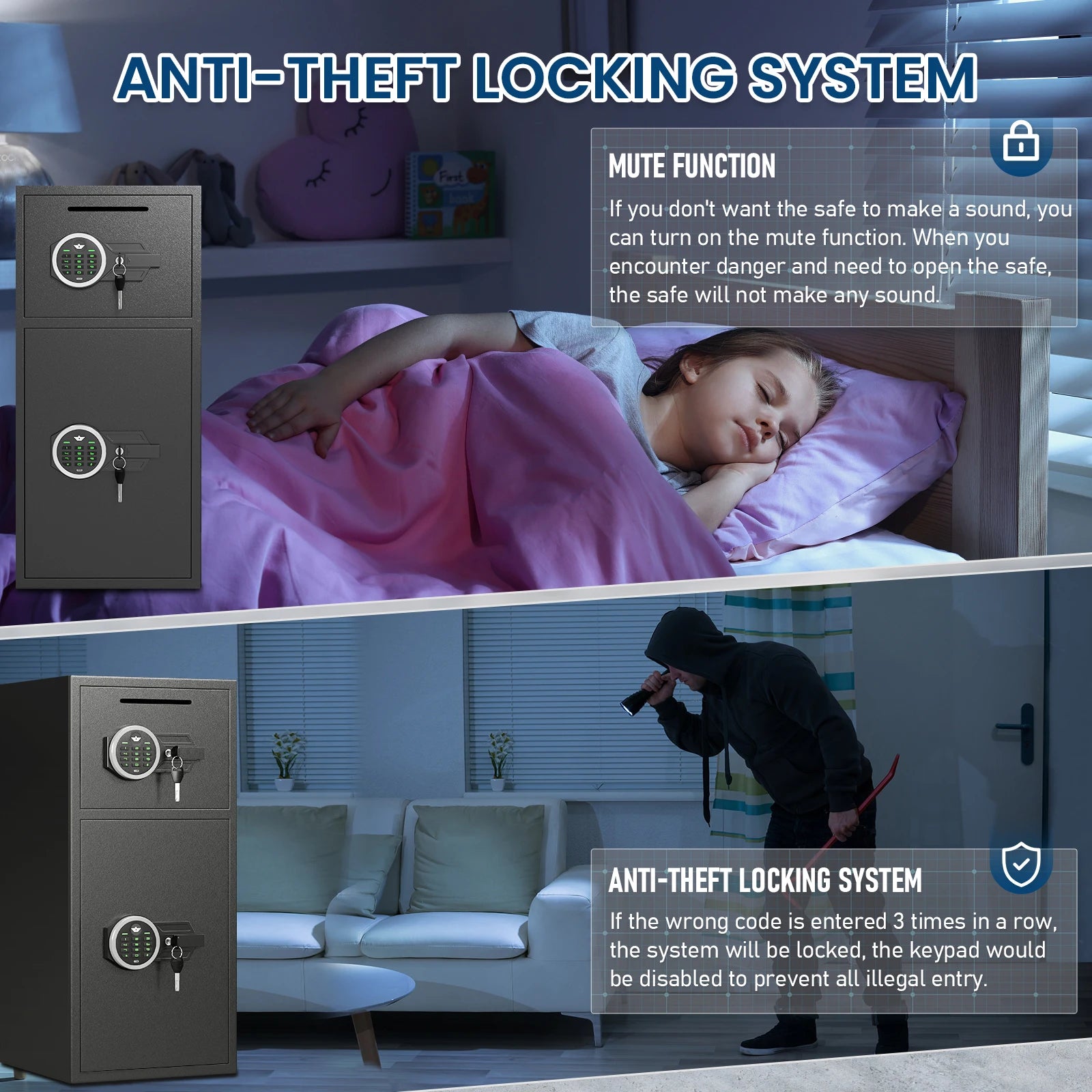 SecureGuard Heavy Duty Safe with Dual Alarm System ATHLEXES