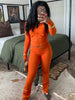 FAGADOER Casual Zip Pocket Crop Top & High Waist Leggings Set ATHLEXES