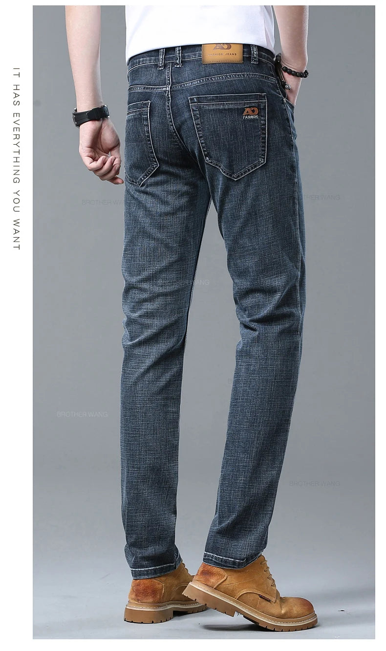 Light Blue Slim Fit Stretch Jeans for Men ATHLEXES