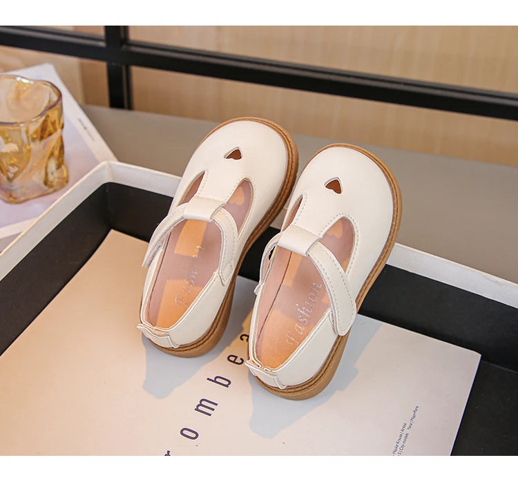 Charming Heart Princess Leather Flats for Kids ATHLEXES