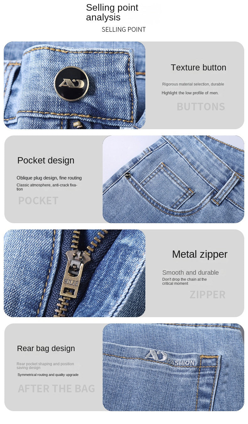 Luxury Classic Slim Fit Stretch Denim Jeans ATHLEXES