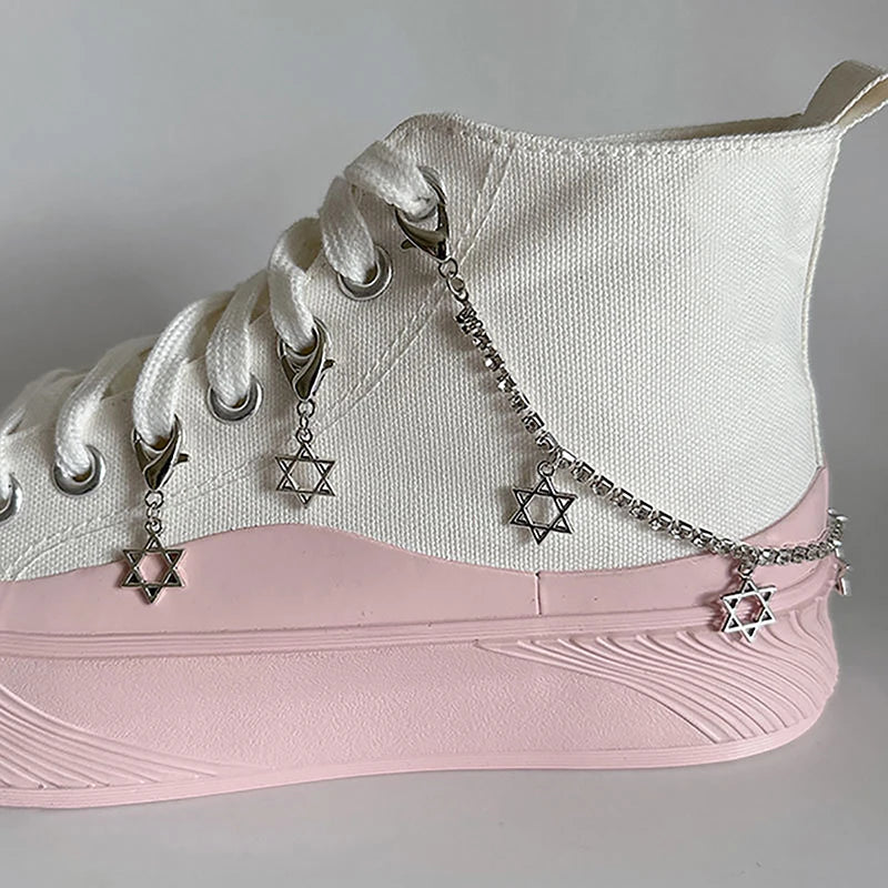 Chic Heart Tassel Boot Shoe Chain Jewelry for Trendy Sneakers ATHLEXES