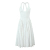 Chic White Backless Halter Dress for Summer Events ATHLEXES
