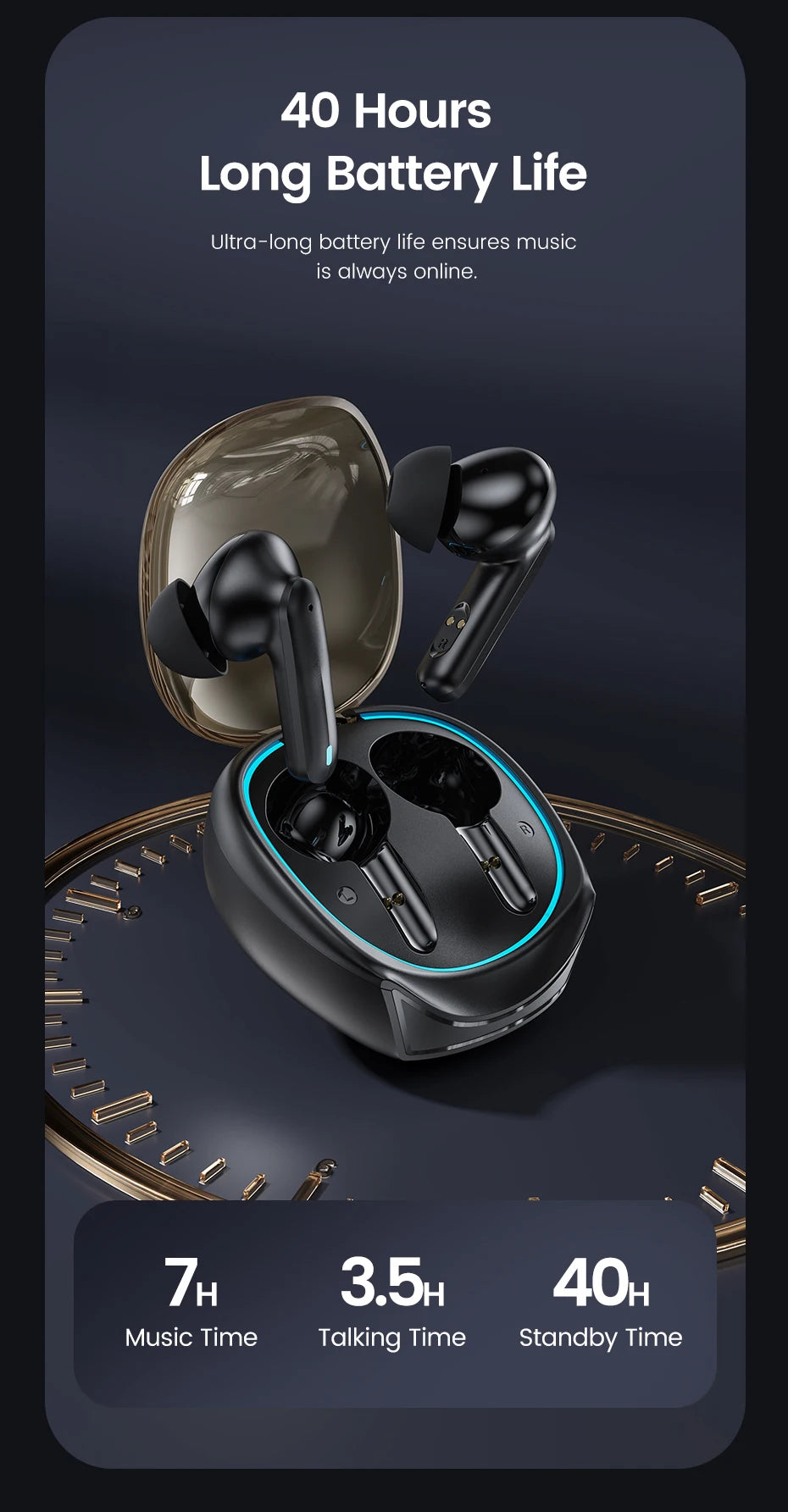 Toocki Ultra Waterproof Bluetooth 5.3 Headphones ATHLEXES