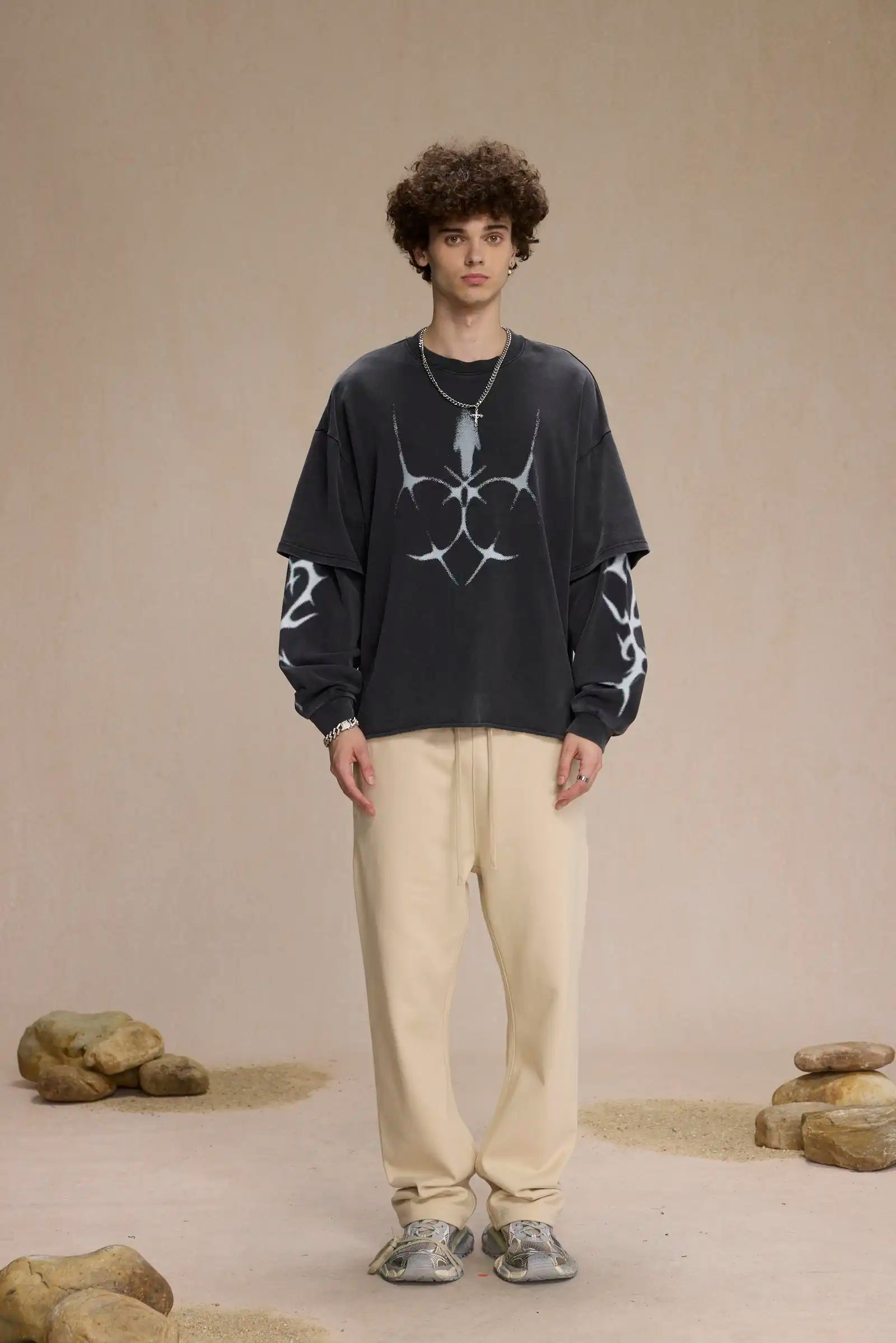 Stylish Printed Long Sleeved T-Shirt with Round Neck ATHLEXES