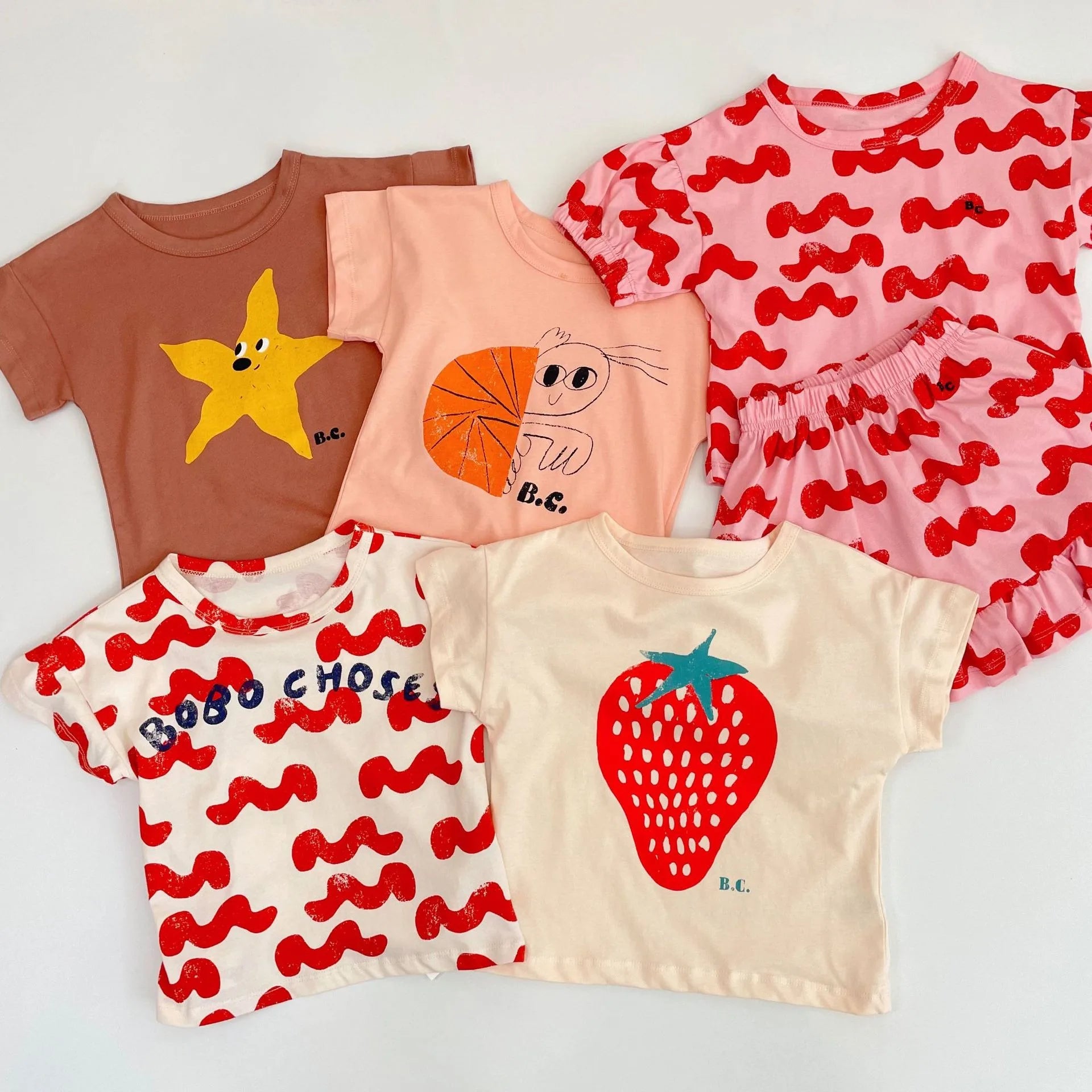 Korean Cotton Cartoon Tees for Kids 2025 Summer Collection ATHLEXES