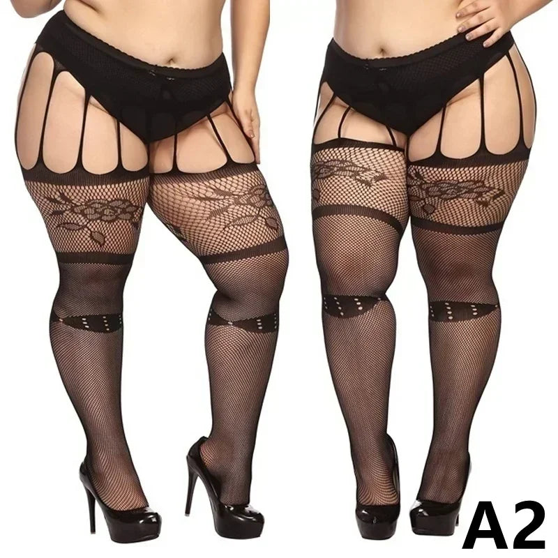 Luxe Lace Plus Size Stay-Up Thigh High Socks ATHLEXES