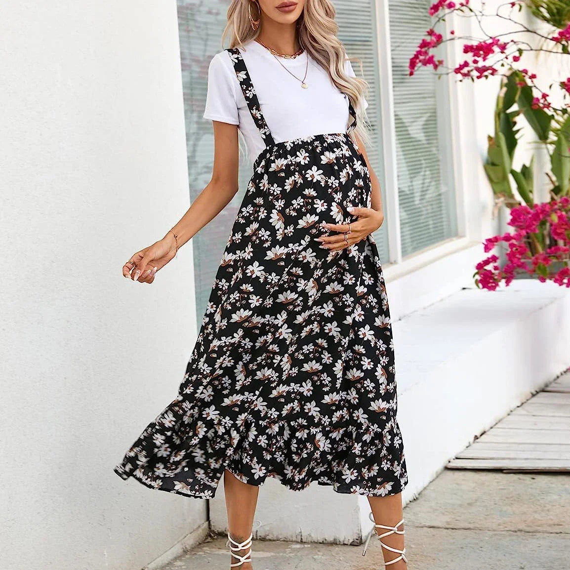 Floral Maternity Skirt Dress for Expecting Mothers ATHLEXES