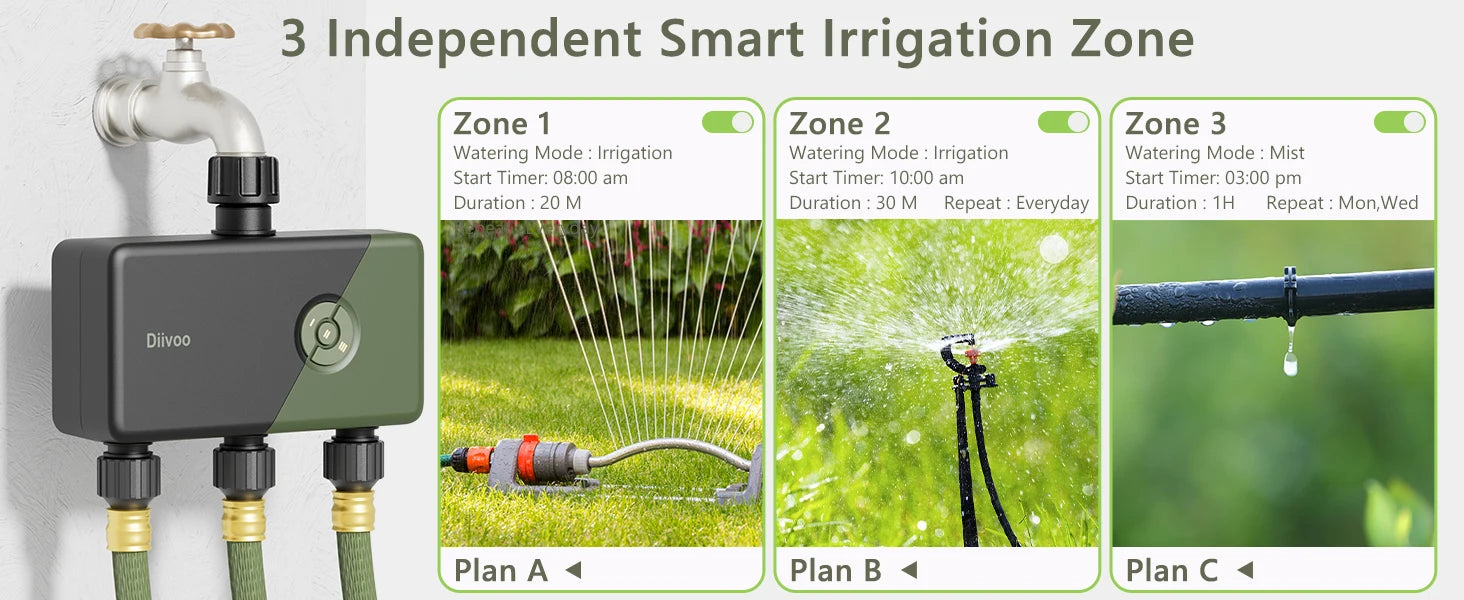 Diivoo Smart WiFi Garden Irrigation Timer with Alexa ATHLEXES