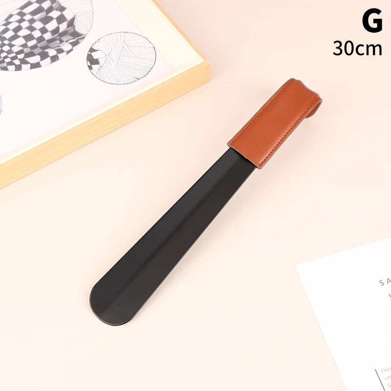 Elegant Stainless Steel Shoe Horn with Leather Cover ATHLEXES