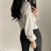 Elegant Casual White Long Sleeve Blouse ATHLEXES