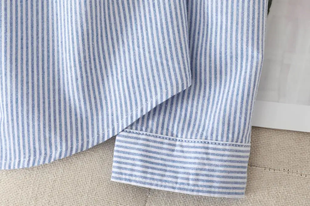 Autumn Chic Striped Cotton Oxford Shirt ATHLEXES