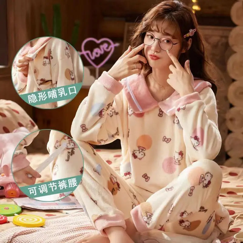 CozyCare Winter Nursing Pajama Set for Moms ATHLEXES