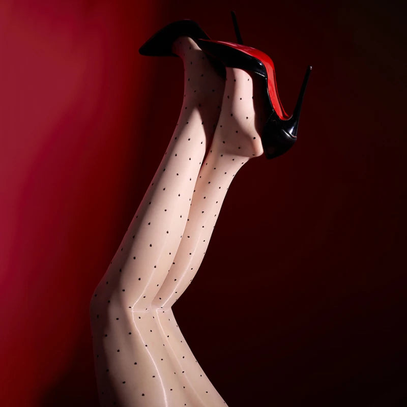 Polka Dot Shiny High Waist Pantyhose ATHLEXES