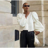 Elegant Puffy Sleeve Blouse for Women 2025 Summer Tops ATHLEXES