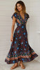 Boho Chic Floral V Neck Summer Dress ATHLEXES