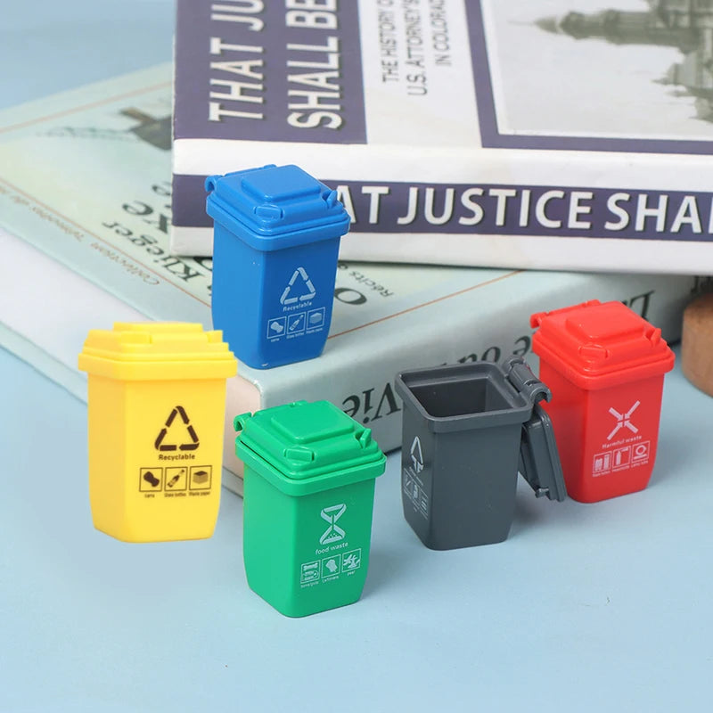 Miniature Trash Can Set for Dollhouse Decor ATHLEXES