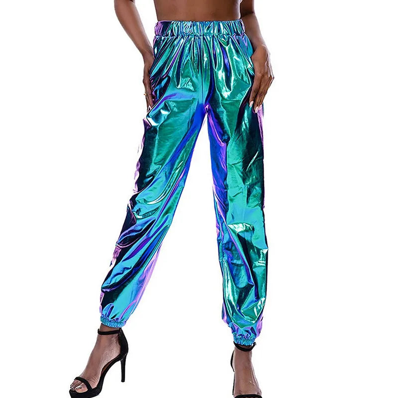 Women’s High-Waist Metallic Jogger Pants ATHLEXES