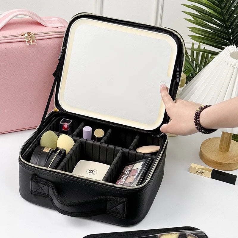 LuxeGlow LED Makeup Case with Mirror ATHLEXES