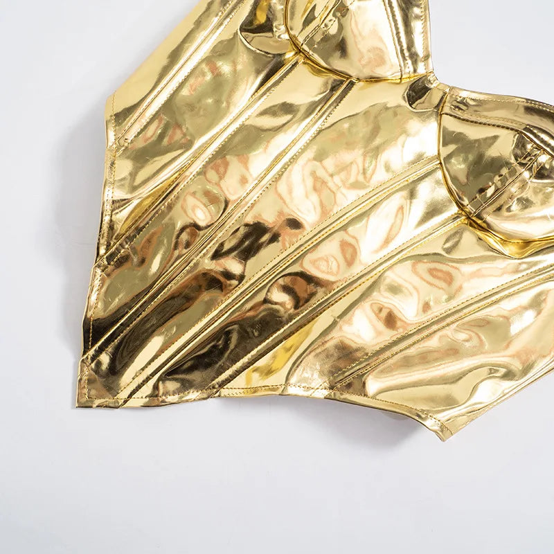 Goddess Glam Metallic Corset Top ATHLEXES