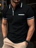Luxe Lapel Solid Color Men's Short Sleeve Polo ATHLEXES