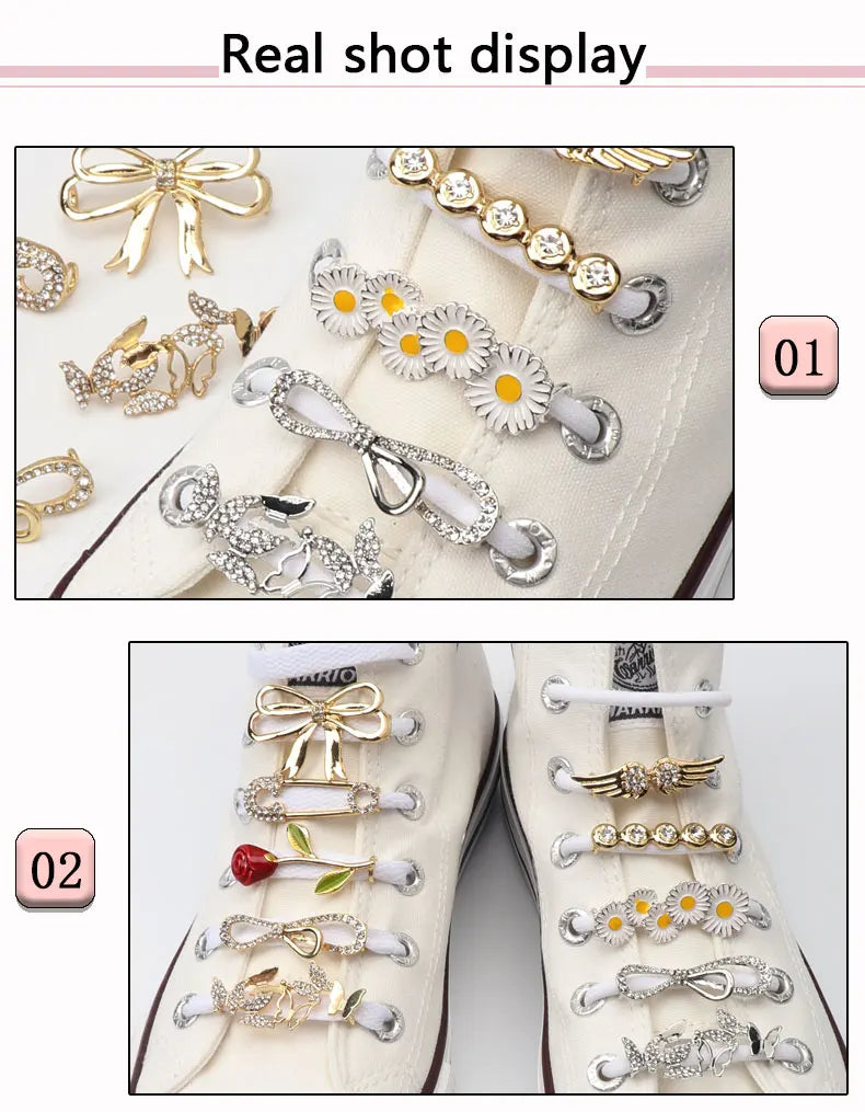 GlamCharm Rhinestone Shoelace Buckles for Sneakers ATHLEXES