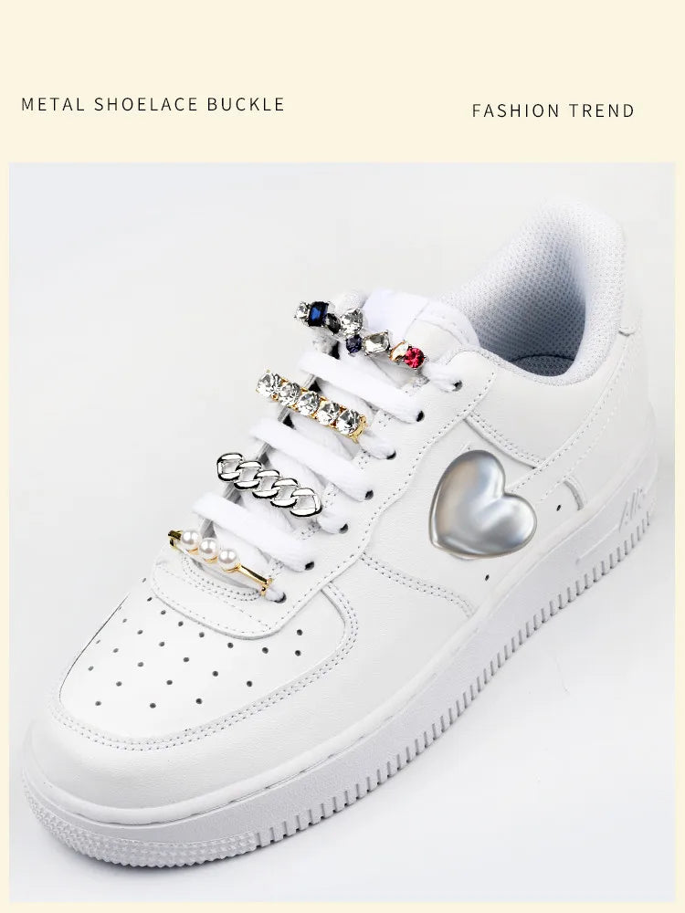 GlamLace Pearl Rhinestone Shoelace Buckle Charm Accessories ATHLEXES