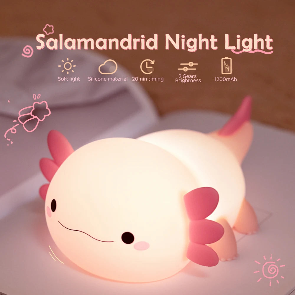 Cute Axolotl LED Night Light for Kids ATHLEXES