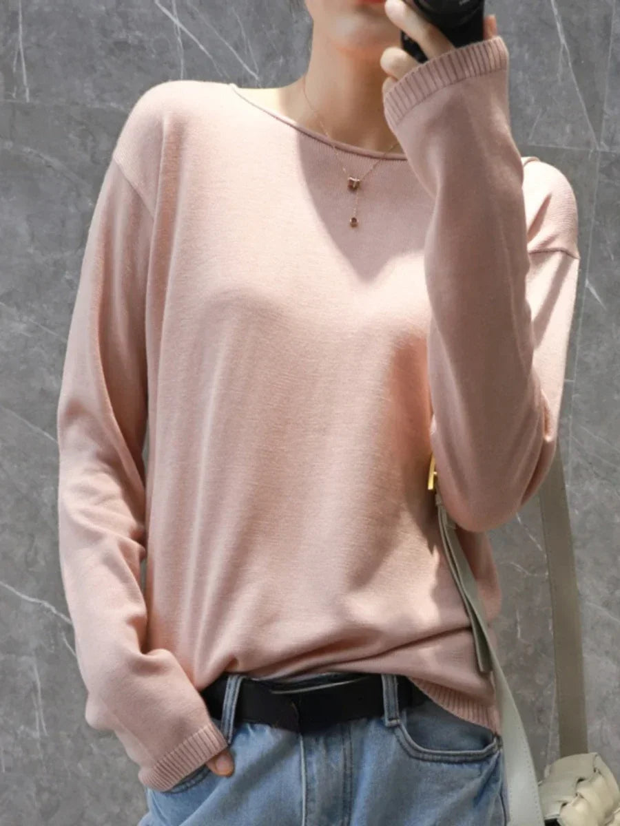 YSZWDBLX Women's Slim Fit Knit O-neck Sweater ATHLEXES