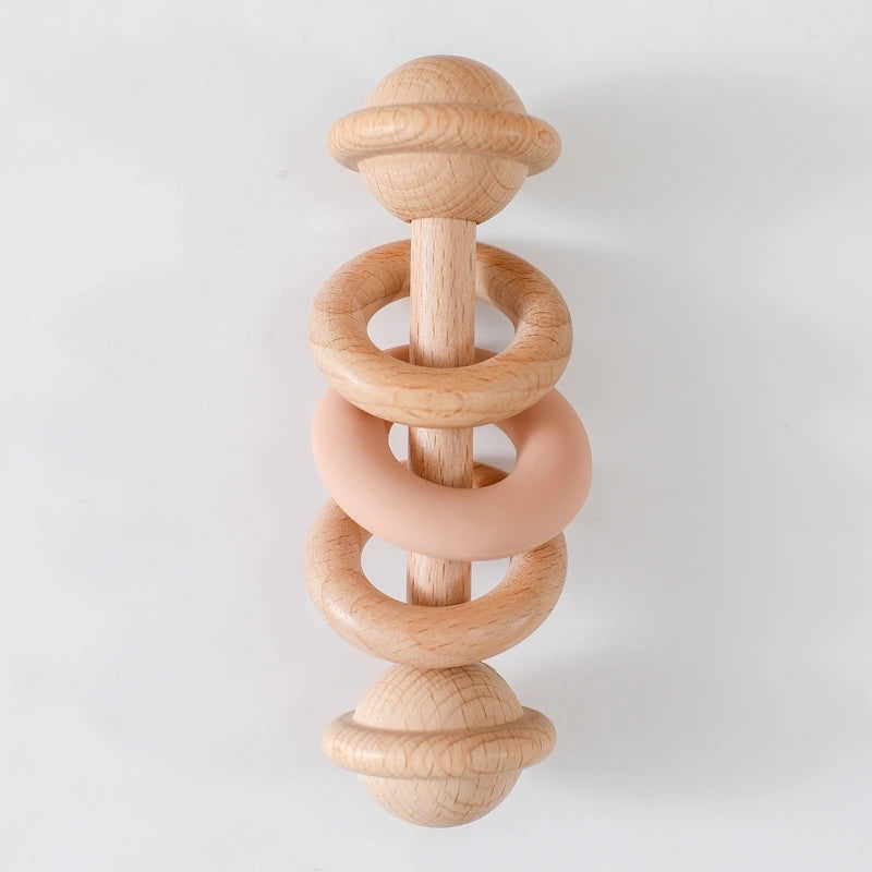 EcoBaby Wooden Rattles and Silicone Teether Set for Infants ATHLEXES