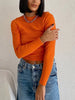 Chic Ribbed Green Cropped Long Sleeve Top ATHLEXES