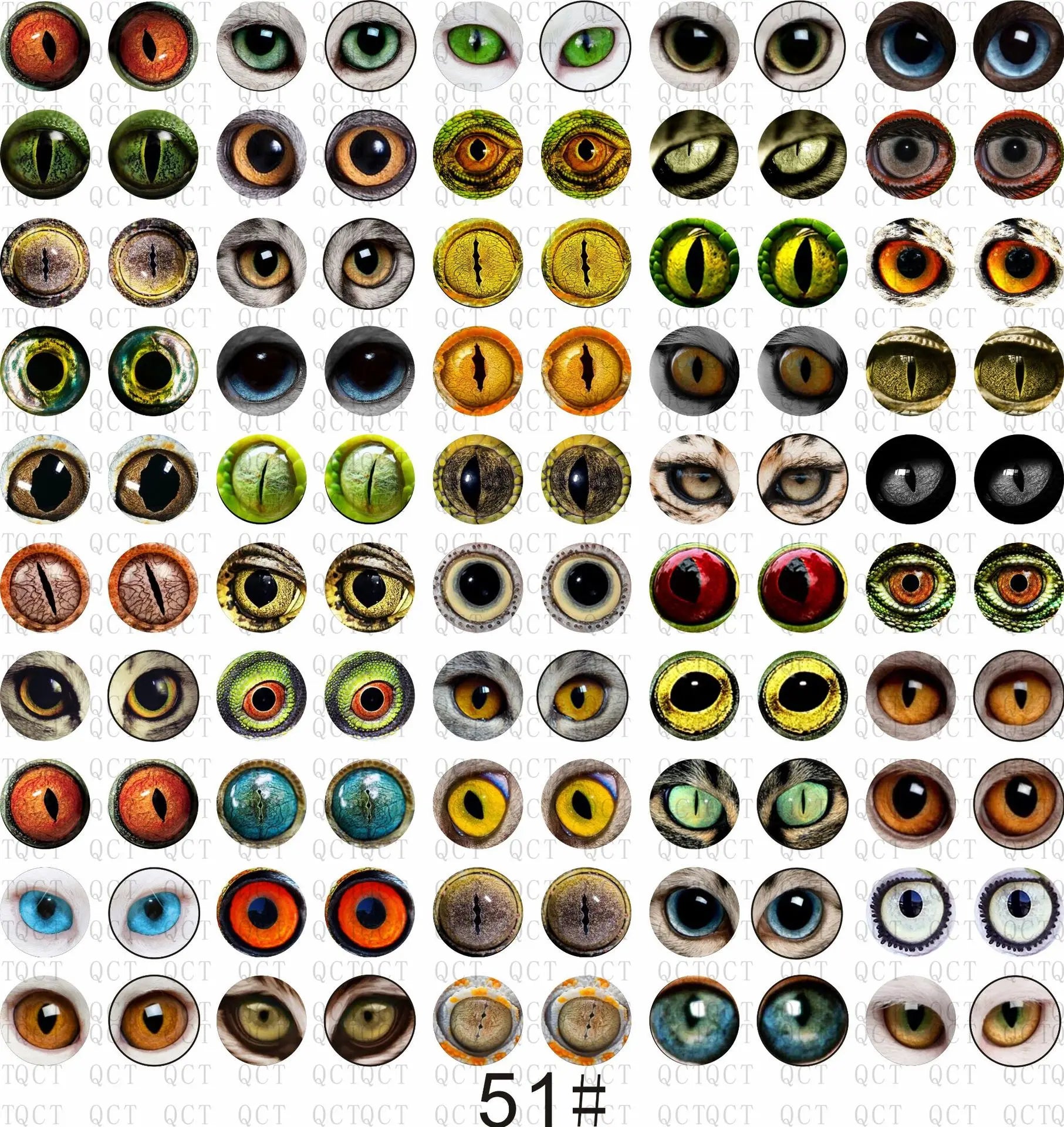 Dazzling Dragon Cat Eye Glass Cabochons - 50Pcs Set ATHLEXES