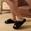 Cozy Chic Cross Strap Corduroy Slippers ATHLEXES