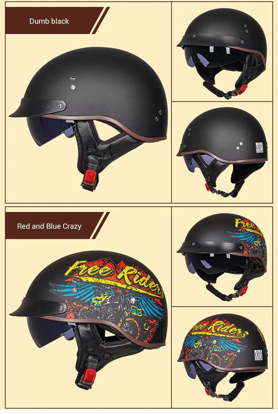 RetroGuard Half Motorcycle Helmet ATHLEXES