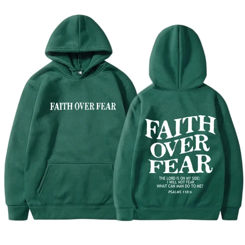 Faith Over Fear Inspirational Graphic Hoodie ATHLEXES