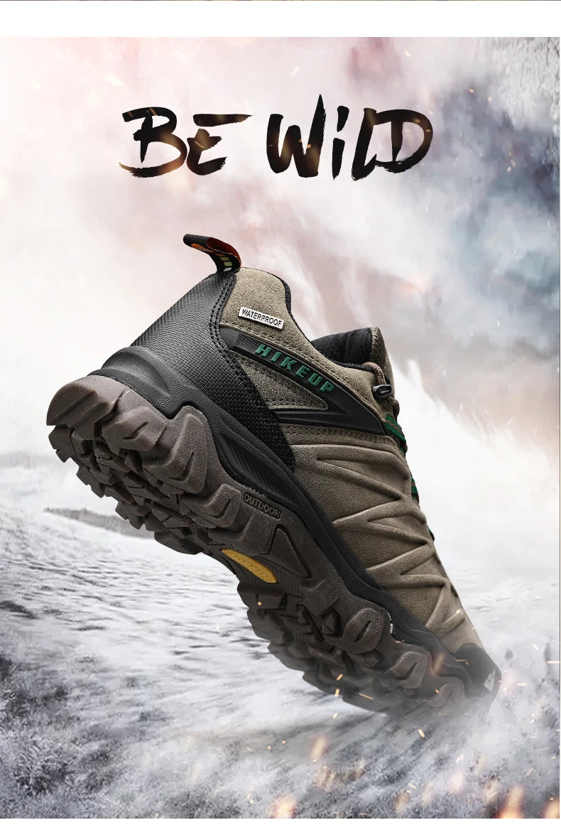 HIKEUP Premium Leather Hiking Shoes for Men - Durable Trekking Sneakers ATHLEXES