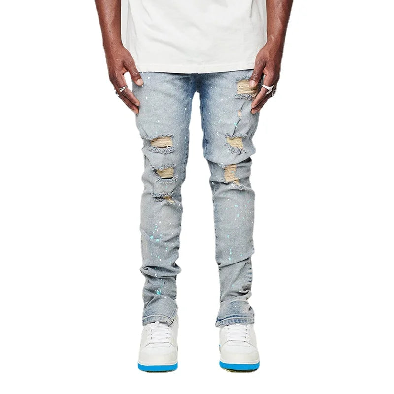 Urban Edge Slim Fit Painted Denim Trousers ATHLEXES