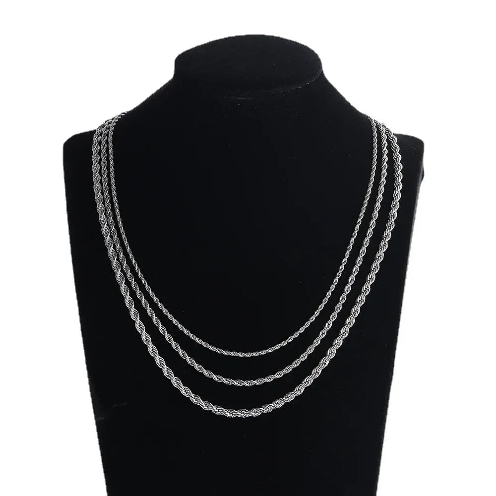 Twisted Stainless Steel Rope Necklace for All ATHLEXES