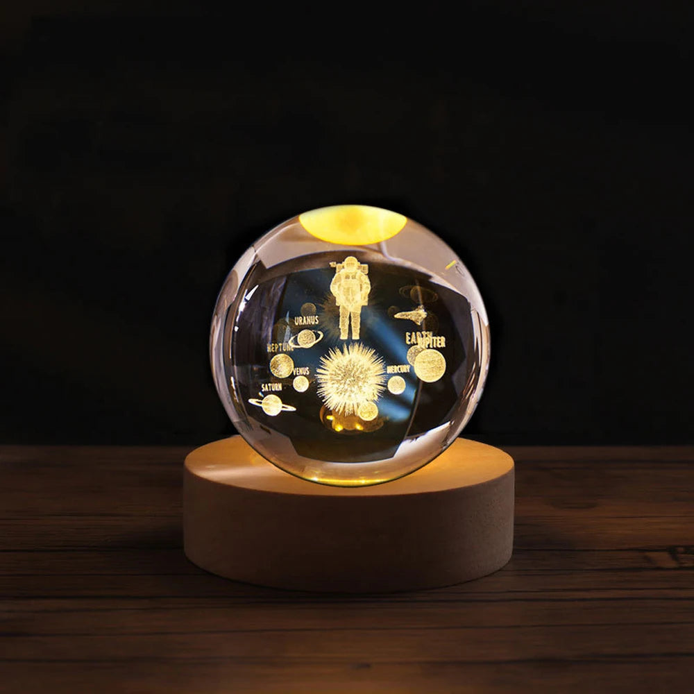 Astronaut 3D Crystal Planet Night Light Gift ATHLEXES