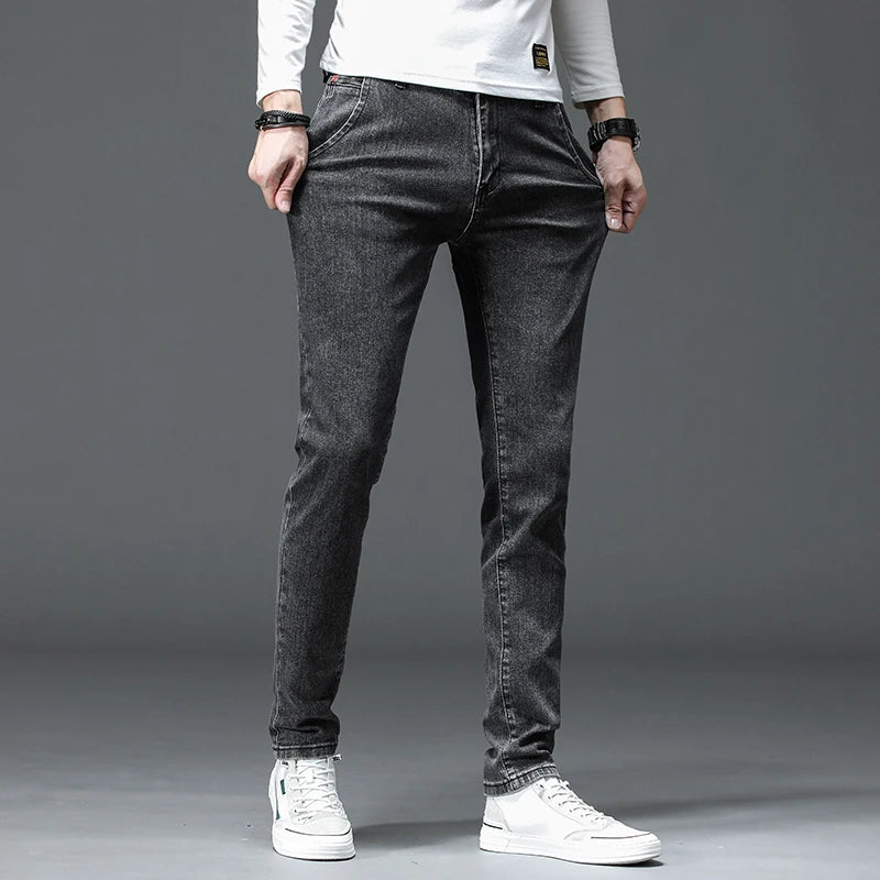 Classic Slim Stretch Black & Dark Gray Men's Jeans Trousers ATHLEXES