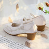 Veowalk Elegant Cotton Mary Jane Block Heels ATHLEXES