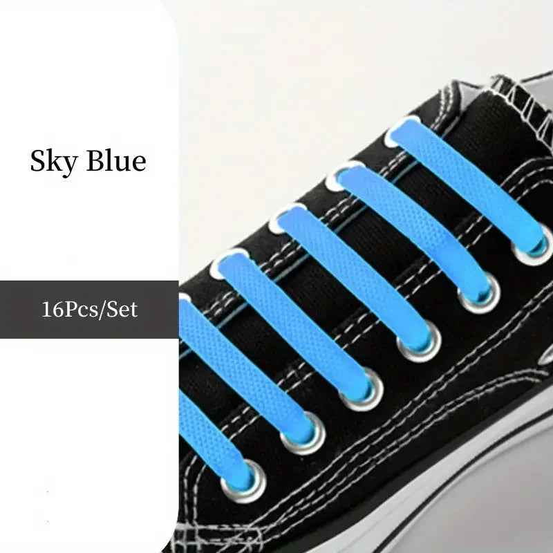No-Tie FlexiShoelaces 16pcs for Sneakers & Sports ATHLEXES