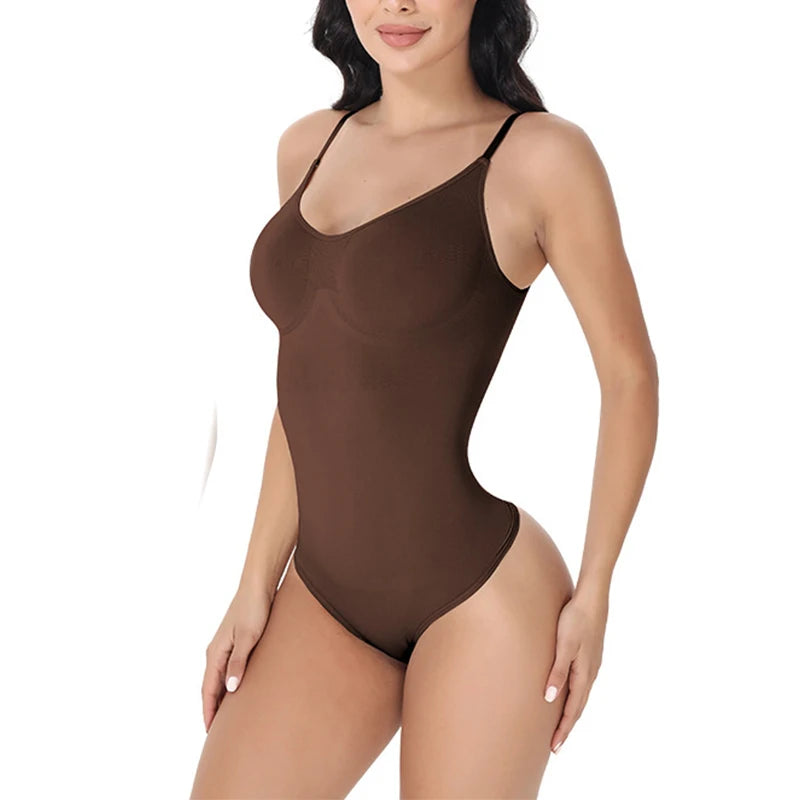 Super Sale V Neck Spaghetti Strap Bodysuit Compression Body Suits Open Crotch Shapewear Slimming Body Shaper Smooth Out Bodysuit ATHLEXES