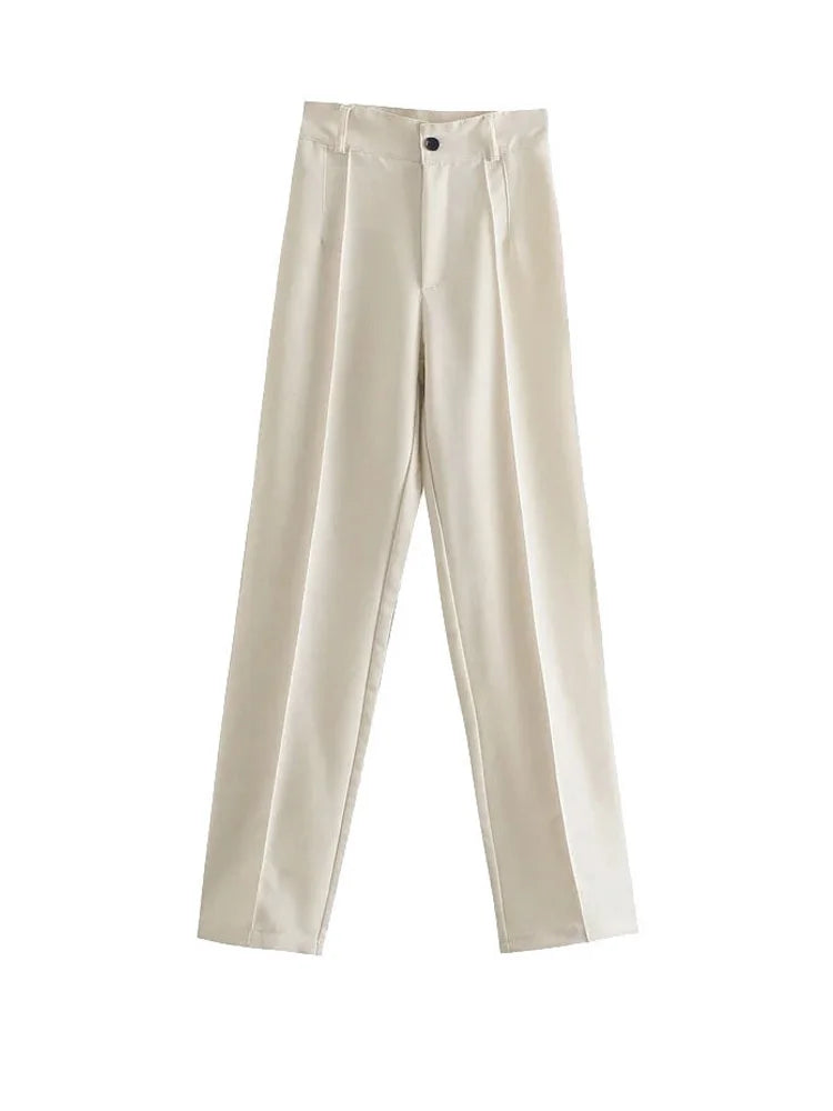 Chic High Waist Straight Leg Office Pants ATHLEXES