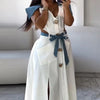 Chic Contract Color Pleat Dress for Women ATHLEXES
