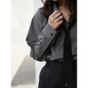 Korean Minimalist Oversized Button-Up Shirt for Women ATHLEXES