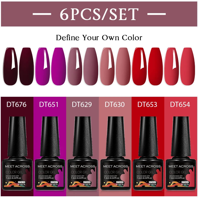 NailArt Pro 6pc UV Gel Polish Kit for Manicure ATHLEXES
