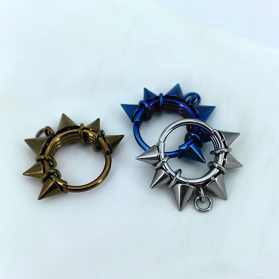 MDNEN Titanium Three-Layer Clicker Earring Set ATHLEXES