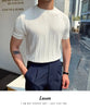 Korean Business Casual Summer Knit T-Shirt for Men ATHLEXES
