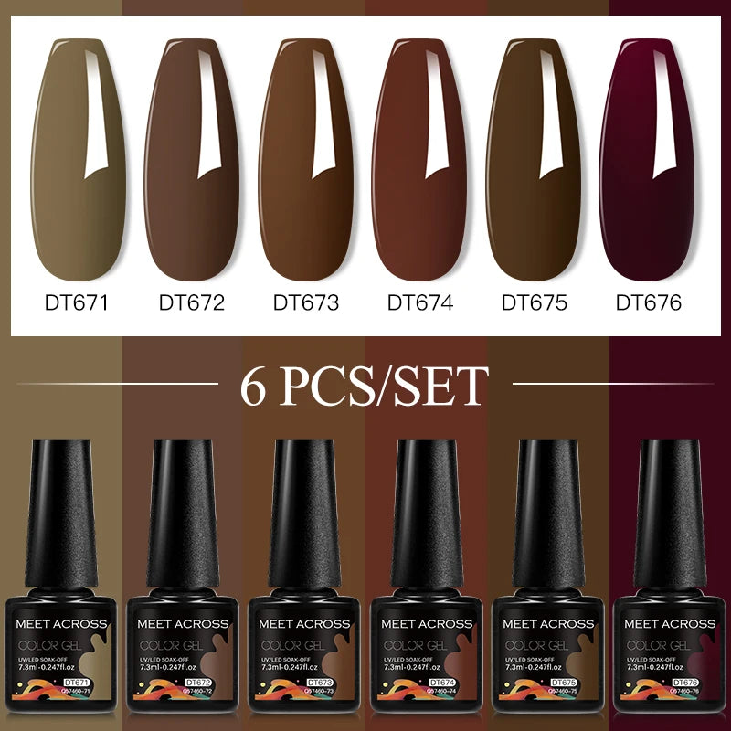 NailArt Pro 6pc UV Gel Polish Kit for Manicure ATHLEXES
